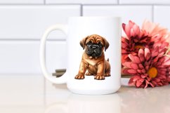 Baby Bullmastiff Funny Watercolor Clipart Product Image 2