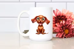 Funny Crazy Vizsla with Popping Eyes | Clipart Product Image 2