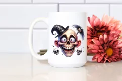 Funny Skull Goofy Smile Haloween Watercolor Clipart Product Image 2