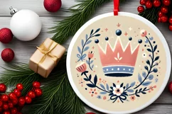 Round Christmas Ornament Sublimation|Clipart Product Image 1