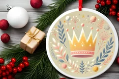 Round Christmas Ornament Sublimation|Clipart Product Image 1