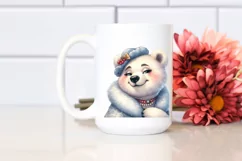 Funny Cute Polar Bear Portrait | Whimsical Watercolor Product Image 2