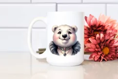 Funny Cute Polar Bear Portrait | Whimsical Watercolor Product Image 2