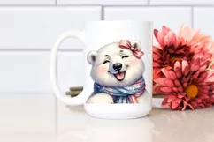 Funny Cute Polar Bear Portrait | Whimsical Watercolor Product Image 2