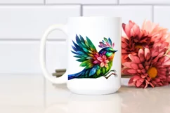 Vibrant Bird with Flowers PNG Product Image 2