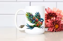 Vibrant Bird with Flowers PNG Product Image 2