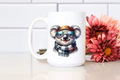 Cute Funny Koala Scarf Watercolor Clipart Product Image 2