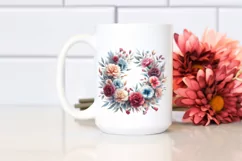 Colorful Abstract Flower Wreath | Sublimation Clipart Product Image 2