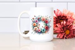 Colorful Watercolor Abstract Wreath with Carnation | Product Image 2
