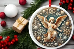 Round Christmas Ornament Sublimation|Clipart Product Image 1