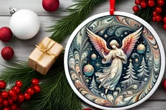 Round Christmas Ornament Sublimation|Clipart Product Image 1