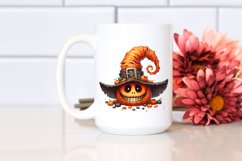 Funny Haloween Hat Goofy Smile Watercolor Clipart Product Image 2