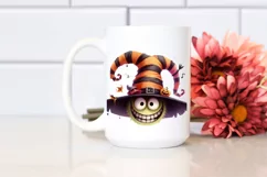 Funny Haloween Hat Goofy Smile Watercolor Clipart Product Image 2