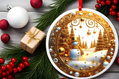 Round Christmass Ornament PNG Product Image 2