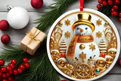 Round Christmas Ornament Sublimation|Clipart Product Image 2