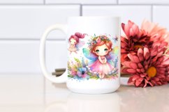 Colorful Cute Fairy Watercolor | Sublimation | Clipart Product Image 2