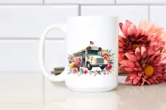 Watercolor Bus Flower Summer Sticker Product Image 2