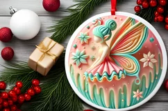 Round Christmas Ornament Sublimation|Clipart Product Image 1