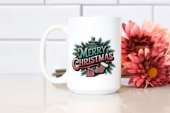 Merry Christmas Retro Illustration PNG Sublimation Product Image 2