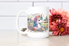 Baby Unicorn Country Scene PNG Product Image 2