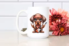 Watercolor Vizsla Rock Star Clipart Product Image 2
