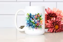 Colorful Owl with Flowers PNG Product Image 2