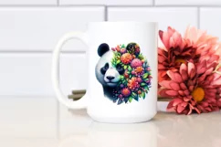 Vibrant Panda with Flowers PNG Product Image 2