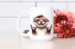 Funny Cute Otter | Whimsical Watercolor Clipart Product Image 2