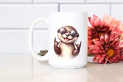 Funny Cute Otter | Whimsical Watercolor Clipart Product Image 2