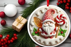 Round Christmas Ornament Sublimation|Clipart Product Image 1