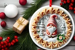 Round Christmas Ornament Sublimation|Clipart Product Image 1