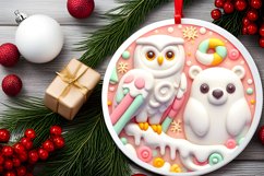 Round Christmas Ornament Sublimation|Clipart Product Image 2