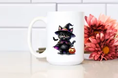 Cute Halloween Cat | Watercolor Clipart Product Image 2