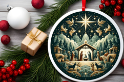 Round Christmass Ornament PNG Product Image 2