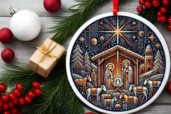 Round Christmas Ornament Sublimation|Clipart Product Image 2