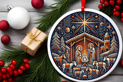 Round Christmass Ornament PNG Product Image 2