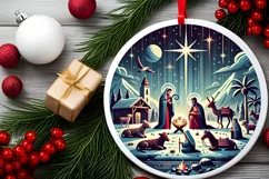 Round Christmas Ornament Sublimation|Clipart Product Image 2