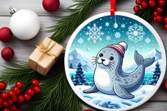 Round Christmas Ornament Sublimation|Clipart Product Image 2