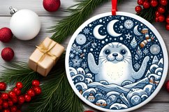 Round Christmas Ornament Sublimation|Clipart Product Image 2