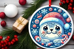 Round Christmas Ornament Sublimation|Clipart Product Image 2