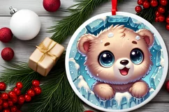 Round Christmas Ornament Sublimation|Clipart Product Image 1