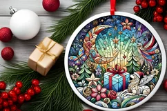 Round Christmas Ornament Sublimation|Clipart Product Image 2