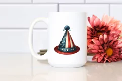 Vintage Party Flowers, USA Flag | Sublimation Clipart Product Image 2