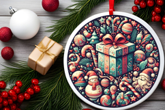 Round Christmass Ornament PNG Product Image 2