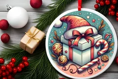 Round Christmas Ornament Sublimation|Clipart Product Image 2