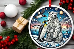 Round Christmas Ornament Sublimation|Clipart Product Image 1