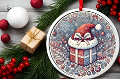 Round Christmas Ornament Sublimation|Clipart Product Image 1