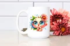 Simple Funny Flower with Big Eyes PNG Product Image 2