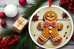 Round Christmas Ornament Sublimation|Clipart Product Image 1