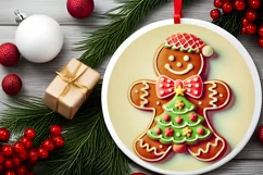 Round Christmas Ornament Sublimation|Clipart Product Image 1